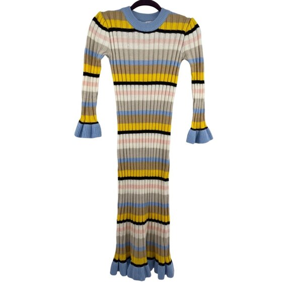 Endless Rose Ribbed Knit Maxi Dress XS Acrylic & Cotton Multicolored New - Picture 1 of 7